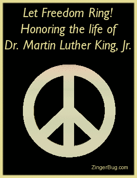 Let freedom ring animated mlk gif with rotating gold peace sign