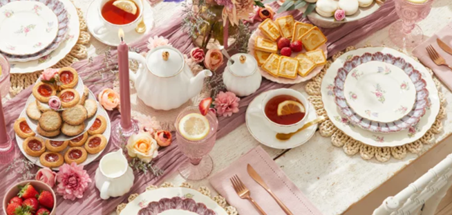 Table set for a tea party